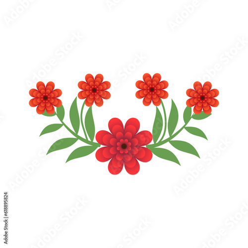 Red Flowers, Decorations, Vector Designs