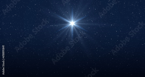 Leinwand Poster Star of Jesus with rays of light