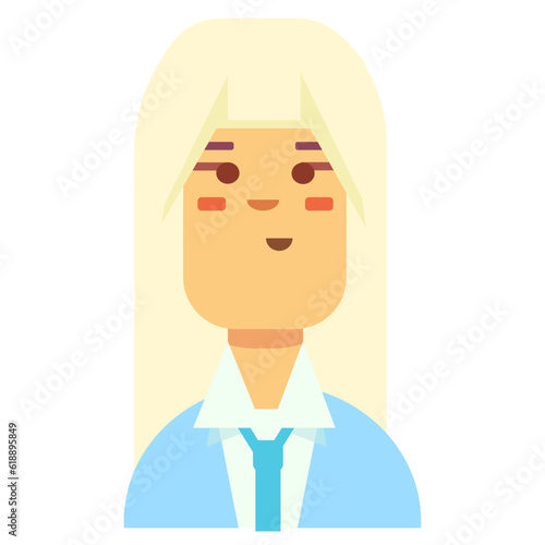 Girl schoolgirl, blonde, vector, flat