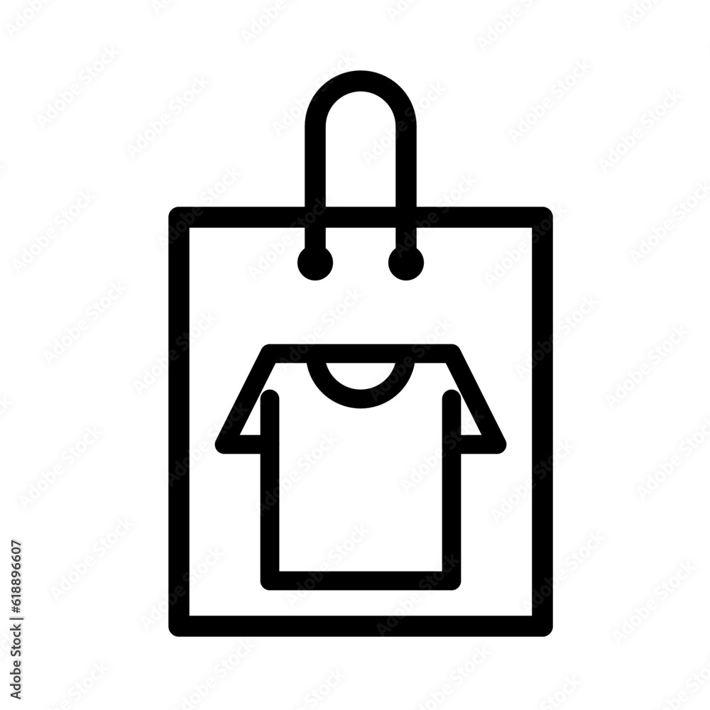 shopping paper bag icon with shirt shopping paper bag icon with shirt