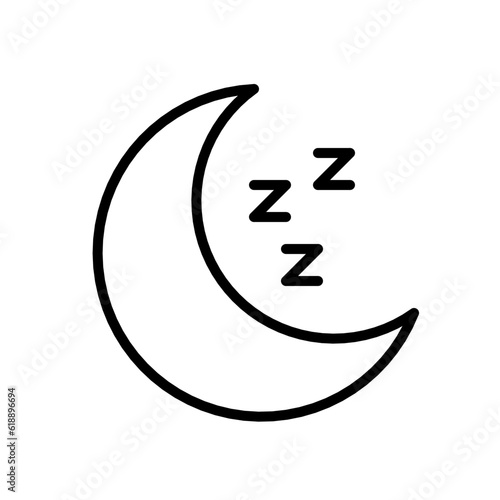 crescent moon night outline icon, sleep icon button