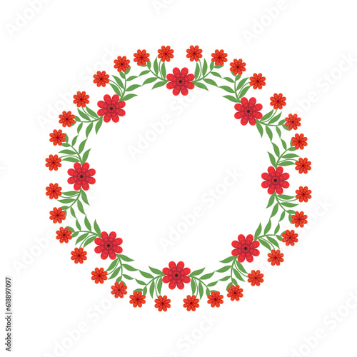 Red Flower Circle, Vector Designs