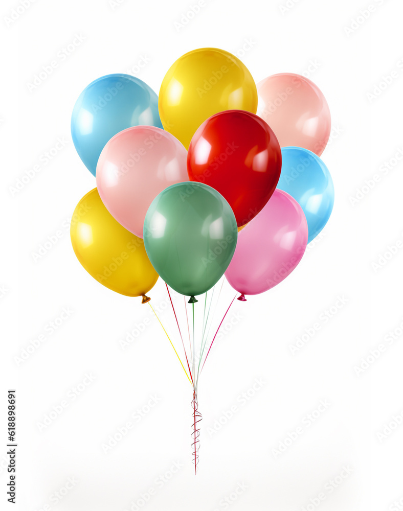 A group of balloons isolated on white background A group of balloons isolated on white background