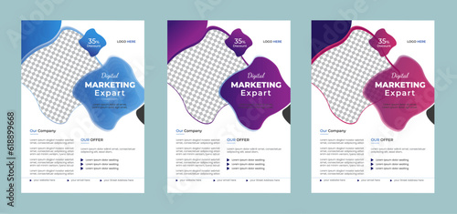 Corporate business flyer template design marketing, business proposal, promotion, advertise, new digital marketing flyer set, Brochure flyer template design