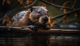 Beaver portrait, fluffy fur, looking at camera generated by AI