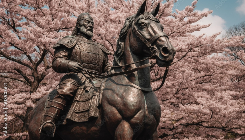 Fototapeta premium Chinese festival celebrates strength with metal toys generated by AI