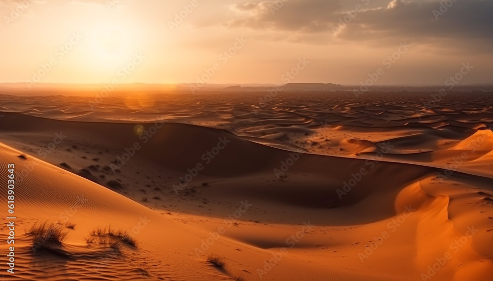 Rippled sand dunes showcase Africa beauty generated by AI