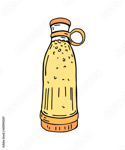 smoothgie in a bottle, hand drawn doodle cartoon doodle of a can of juice
