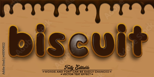Choco Biscuit Vector Editable Text Effect Template