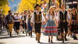 Parade on occasion of Octoberfest - world's largest folk festival, held annually in Munich, Bavaria, Germany