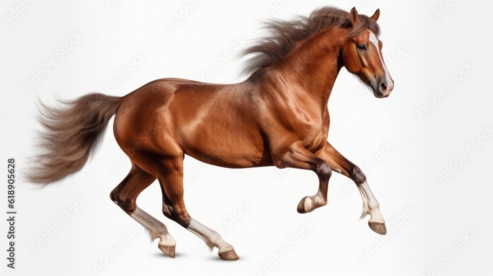 Brown horse isolated. Illustration AI Generative Brown horse isolated. Illustration AI Generative