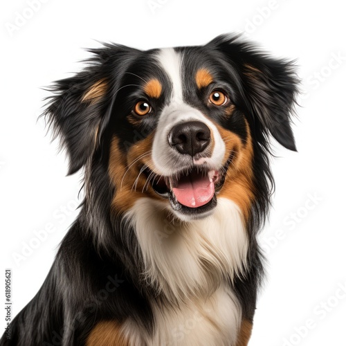 Cute dog portrait isolated. Illustration AI Generative.