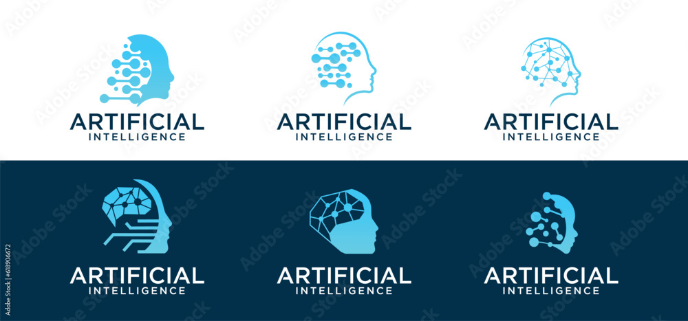artificial intelligence logo, future technology logo vector, smart man, future technology. artificial intelligence logo, future technology logo vector, smart man, future technology.