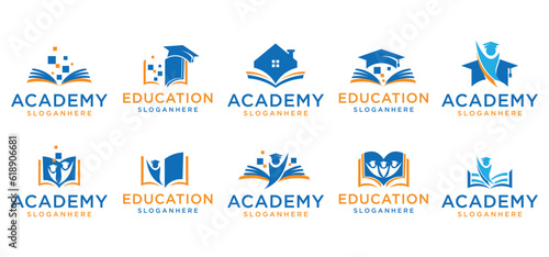 education logo, education illustration vector, library logo, study logo, private tutoring, campus.