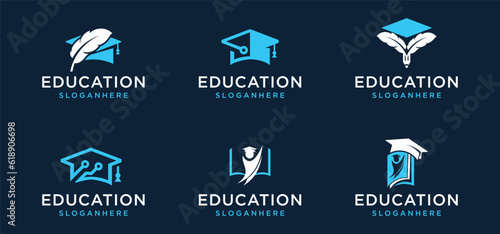 education logo, education illustration vector, library logo, study logo, private tutoring, campus.