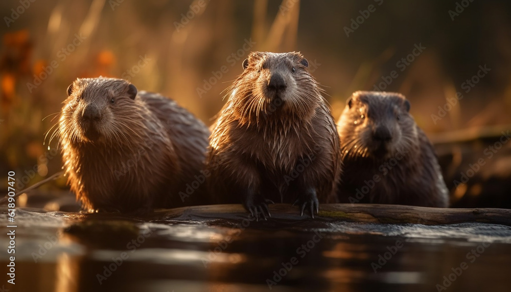 Fluffy guinea pig sitting in green grass generated by AI