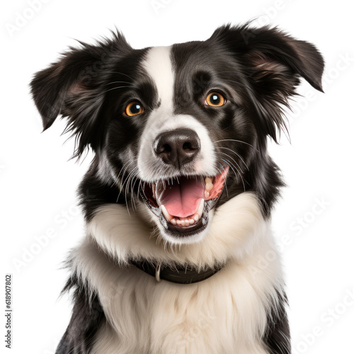 Cute dog portrait isolated. Illustration AI Generative.