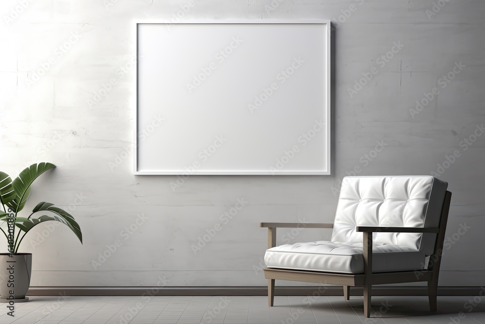 Mock up poster frame in minimalist black and white living room interior background, cement wall Mock up poster frame in minimalist black and white living room interior background, cement wall