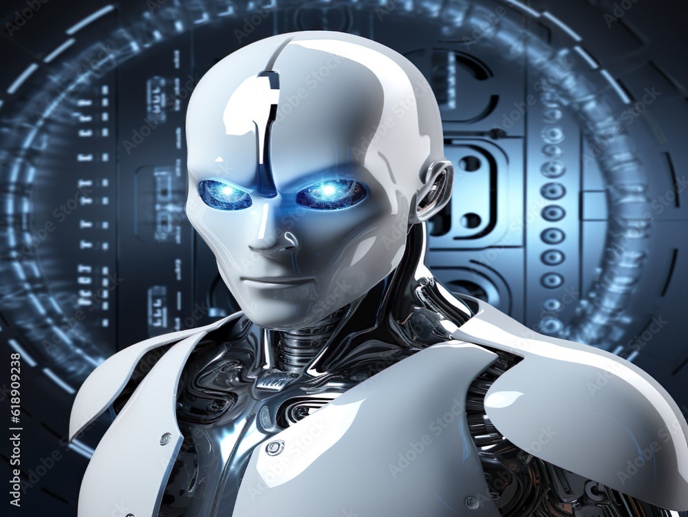 Cyborg with futuristic illustration Cyborg with futuristic illustration