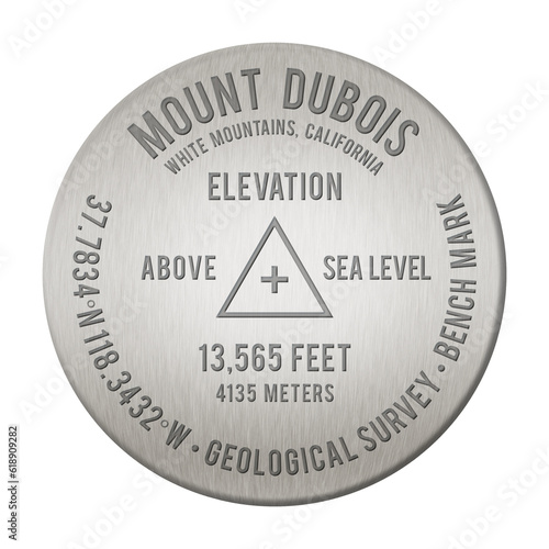Mount Dubois Bench Mark illustration, transparent, the 73rd Tallest Mountain in the United States, in the state of California photo