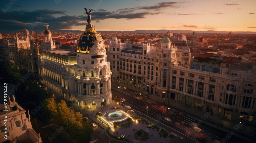 Madrid Spain panorama of the city