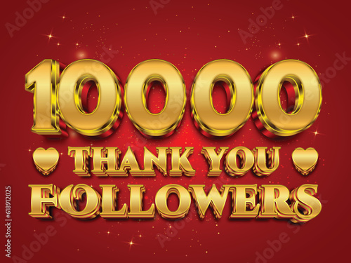 Thank you 10k followers, social media followers celebration vector