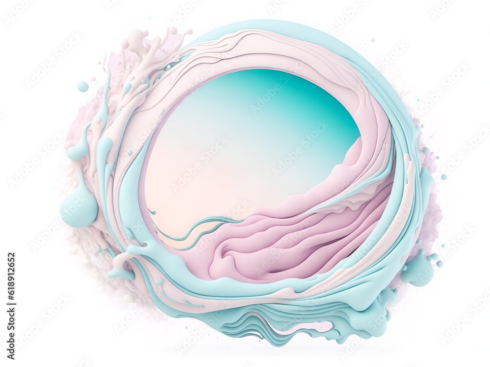Abstract soft pastel background with drops and splashes of liquid on white background generative ai
