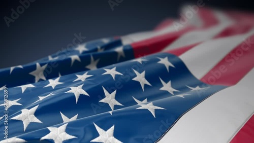 USA Flag close up in a 3D animation photo