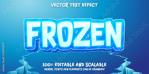 Frozen alphabet font. 3D ice letters and numbers with shadow. Stock vector typeface for your typography design.