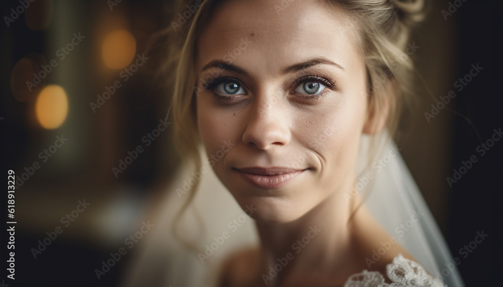 Beautiful young bride smiling for the camera generated by AI