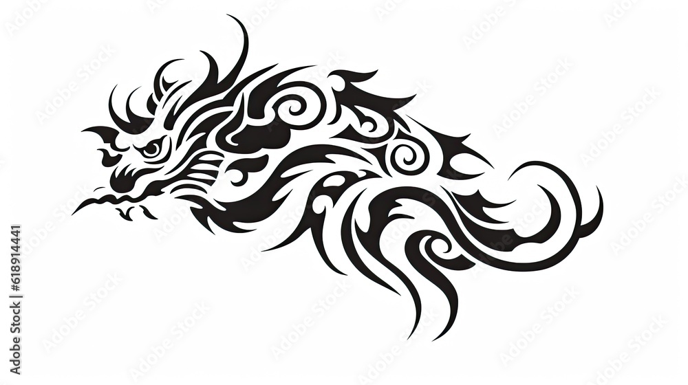 oriental tattoo isolated on white background