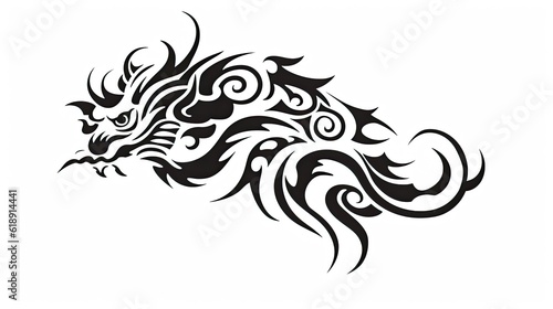 oriental tattoo isolated on white background