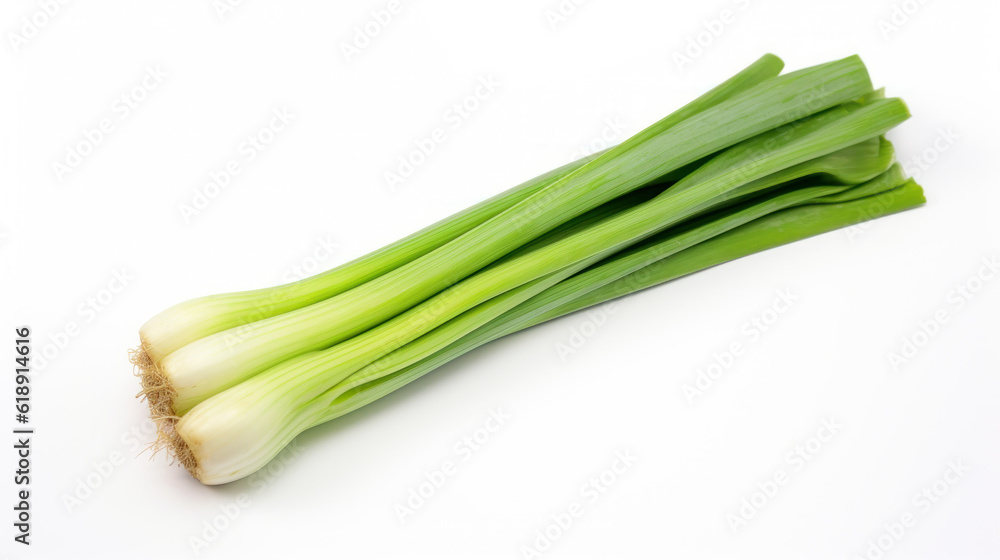 Elegant Essence: Leek's Delight in White. Generative AI Elegant Essence: Leek's Delight in White. Generative AI