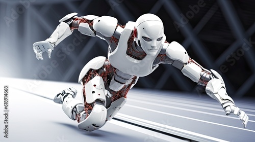3d render of a robot robot replacing humans robot being trained