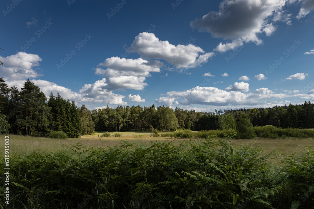 Czech Canada park - south bohemia - clouds above field - summer landscape Czech Canada park - south bohemia - clouds above field - summer landscape