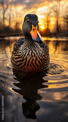 Mesmerizing Funny Duck Portrait. Generative ai
