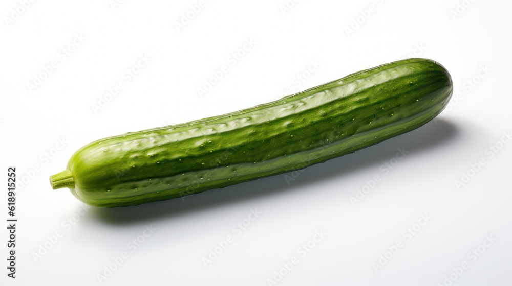 Crisp Delight: Isolated Cucumber on White Background. Generative AI Crisp Delight: Isolated Cucumber on White Background. Generative AI