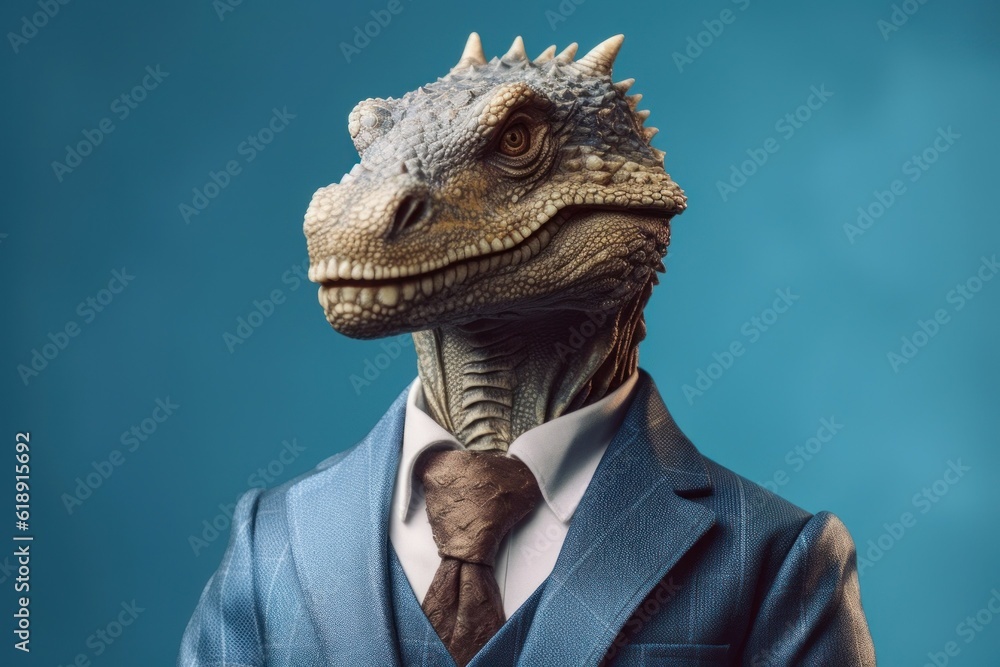 Anthropomorphic dragon dressed in a suit like a businessman. Business Concept. AI generated, human enhanced. Anthropomorphic dragon dressed in a suit like a businessman. Business Concept. AI generated, human enhanced.
