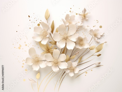 Paper flower background. Illustration AI Generative.