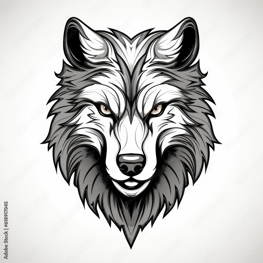 wolf head illustration