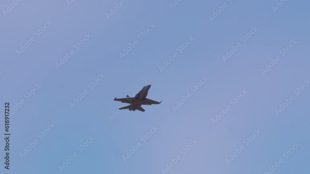 Fighter american jet flying in the sky. Combat fighter plane Fighter american jet flying in the sky. Combat fighter plane