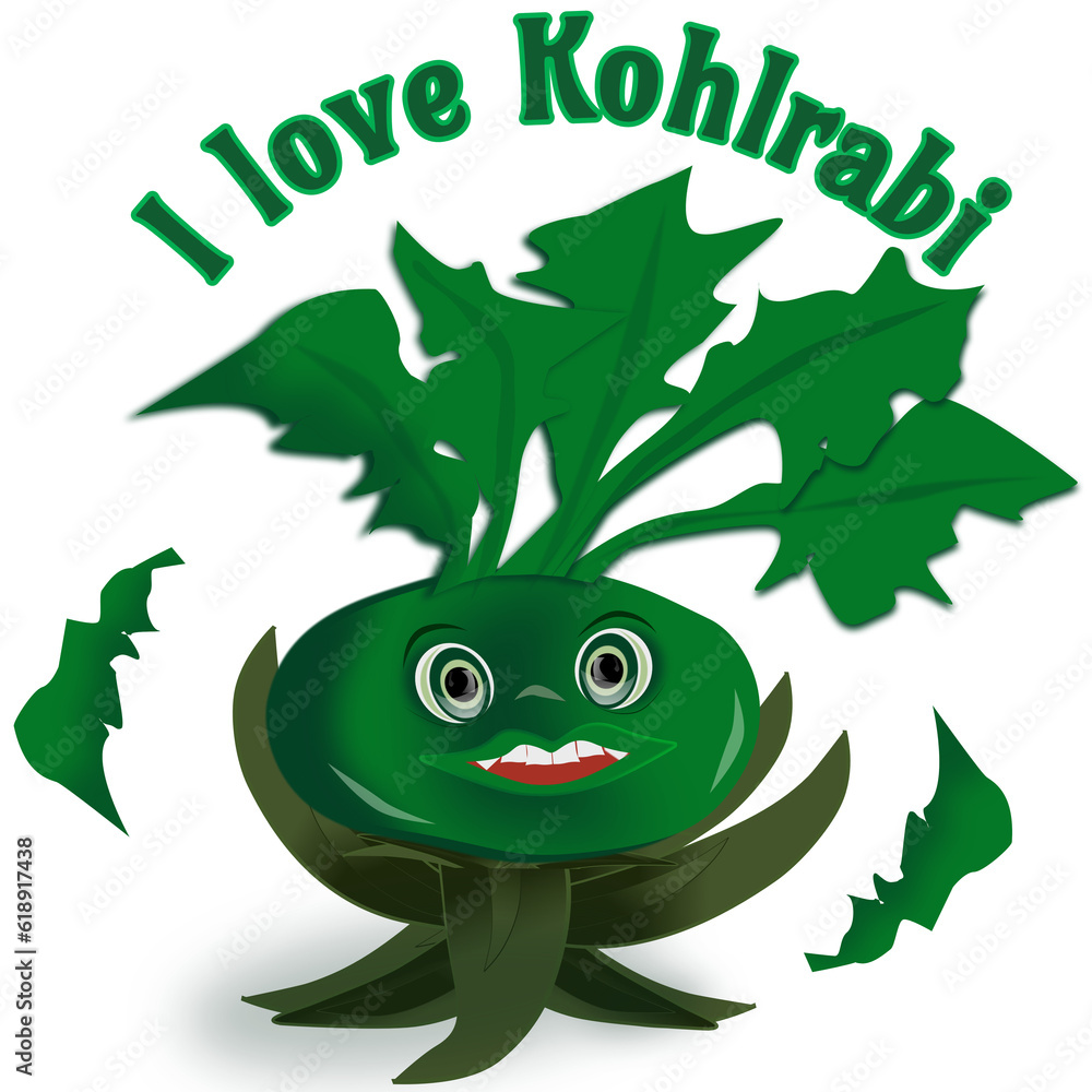 Obraz premium Funny Kohlrabi Character