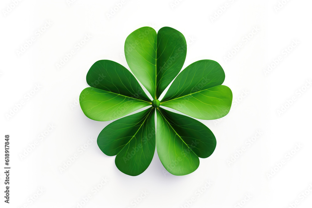 Isolated five leaf clover isolated on white