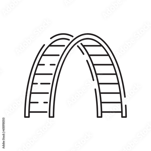 Park kid playground line icon. Mayypole spinner park kid play line icon vector. mayypole spinner park kid play sign. isolated contour symbol black illustration