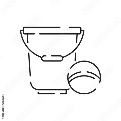 Park kid playground line icon. Mayypole spinner park kid play line icon vector. mayypole spinner park kid play sign. isolated contour symbol black illustration