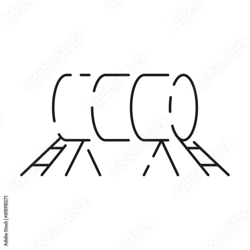 Park kid playground line icon. Mayypole spinner park kid play line icon vector. mayypole spinner park kid play sign. isolated contour symbol black illustration