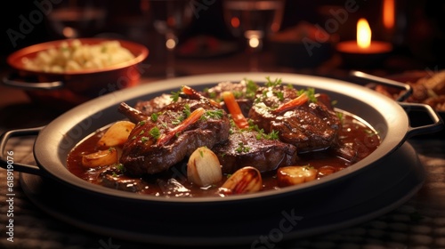 Boeuf Bourgignon stew with vegetables