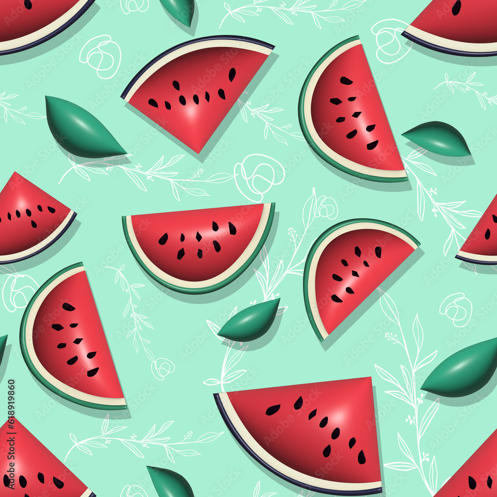 Mix Fruit Seamless Patterns 3D Mix Fruit Seamless Patterns 3D