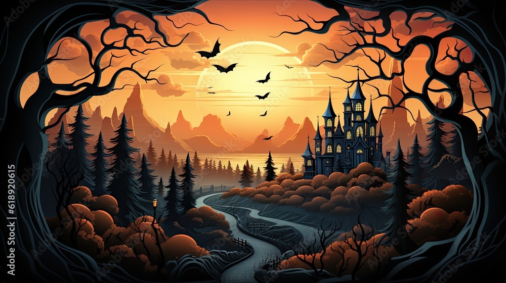 Happy Halloween banner or party invitation background
