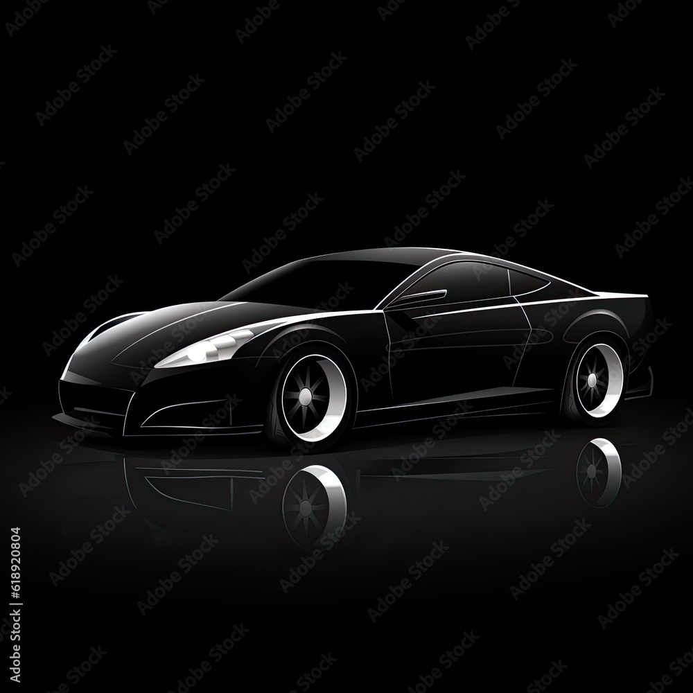car vector illustration black car isolated on black background